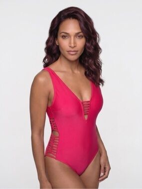 Oscar de la Renta Scarlet One Piece Swimsuit - Size 8